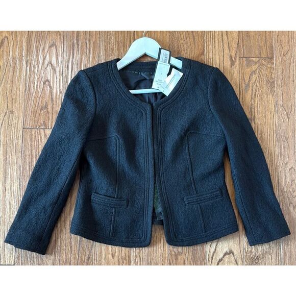 Banana Republic NWT black boucle collarless blazer size 4 - Picture 12 of 12